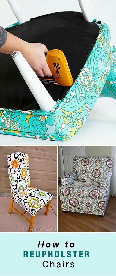Learn how to reupholster a chair in an quick, easy and inexpensive way. Reupholstering your favorite chairs can give it a new life and it is a great way to match old chairs with an updated room theme too.