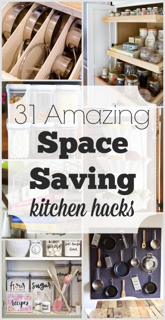Have a small kitchen? These 31 coolest Space Saving Kitchen Hacks and ideas will inspire you to create more space. Most of them are easy and cheap.