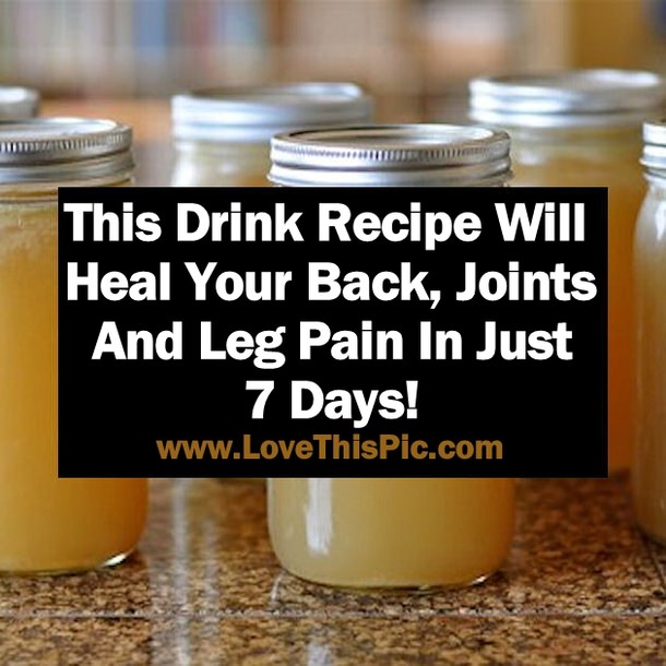 Suffering from back pain, joint pain or any other pain? This drink recipe will heal it in only 7 days! Learn more.