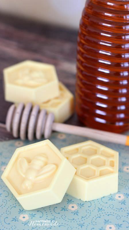 This easy DIY Milk and Honey soap can be made in just 10 minutes, and it boasts lots of great skin benefits from the goat's milk and honey! A great gift idea!