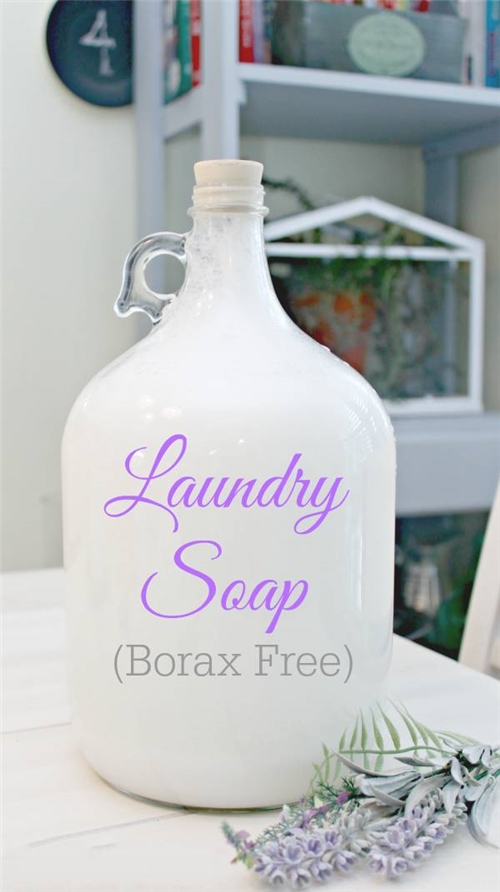 This Homemade Liquid Laundry Soap is Borax Free and so simple to make. You are going to love it!